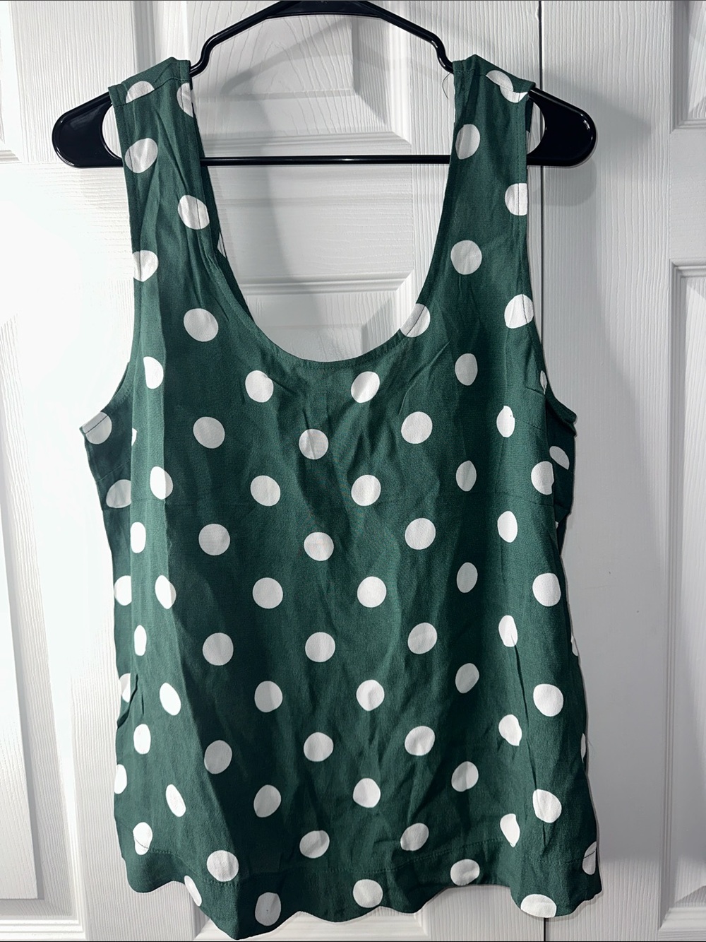 mittoshop Green and White Polka Dot Tank Top